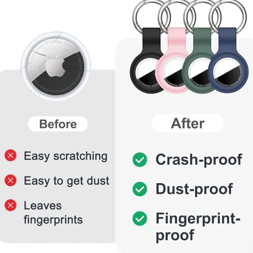 Apple Air Tag Silicone Holder 🤍✨ Choose Your Color